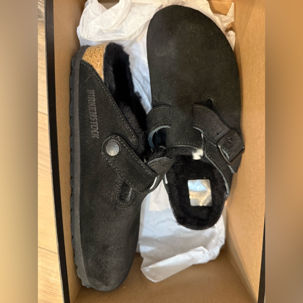 Birkenstock Shearling Boston Clogs